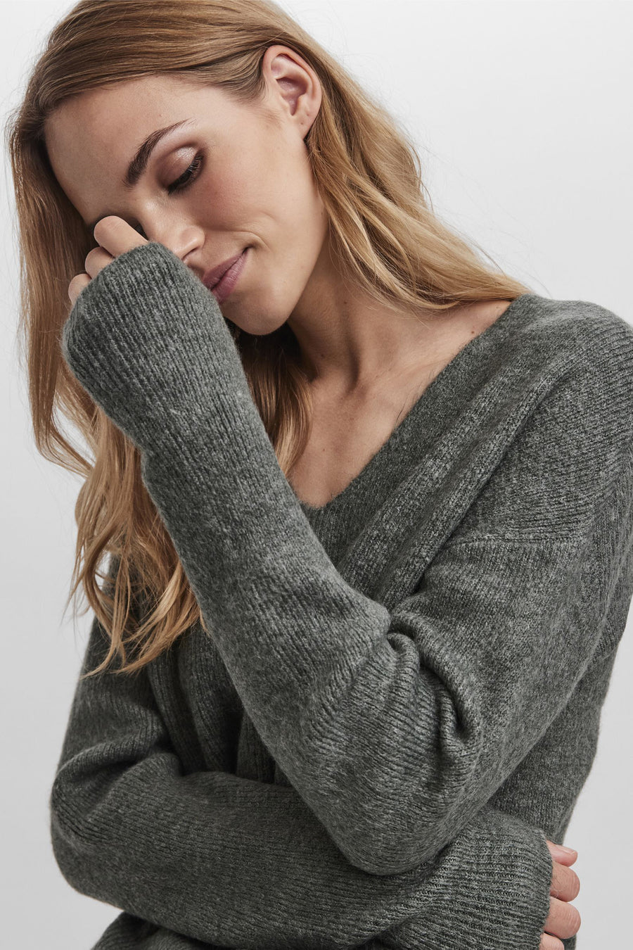 Trui met V-hals Groen - VERO MODA®