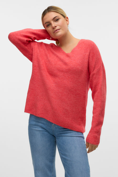 Trui met V-hals Oranje - VERO MODA®