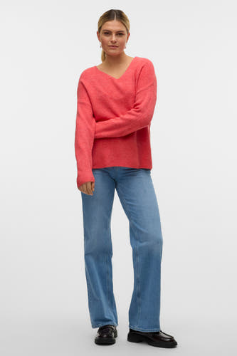 Trui met V-hals Oranje - VERO MODA®