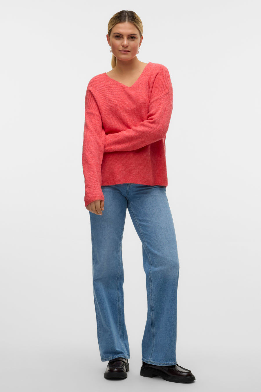 Trui met V-hals Oranje - VERO MODA®
