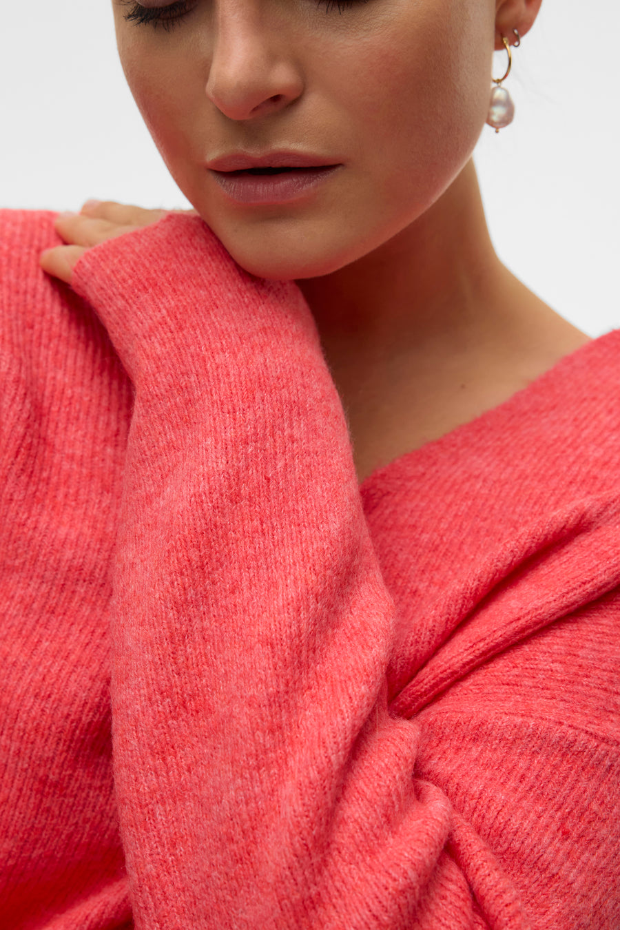 Trui met V-hals Oranje - VERO MODA®