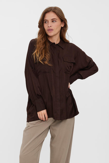 Hemd (lange mouwen) Bruin - VERO MODA®