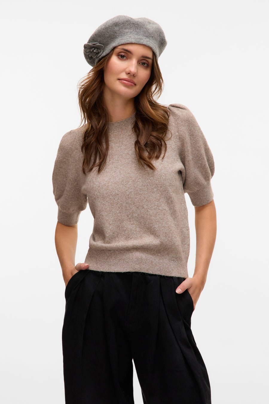 Trui met ronde hals Bruin - VERO MODA®