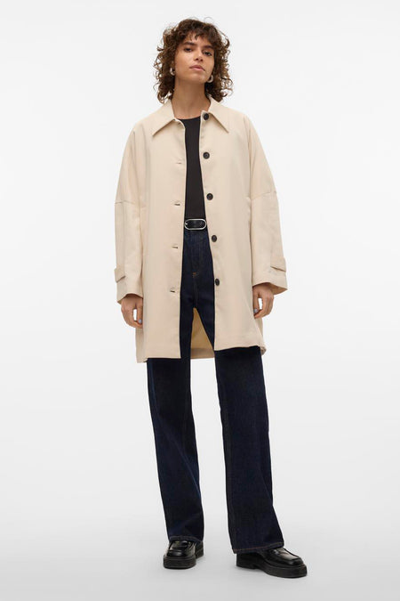Lange jas Ecru - VERO MODA®