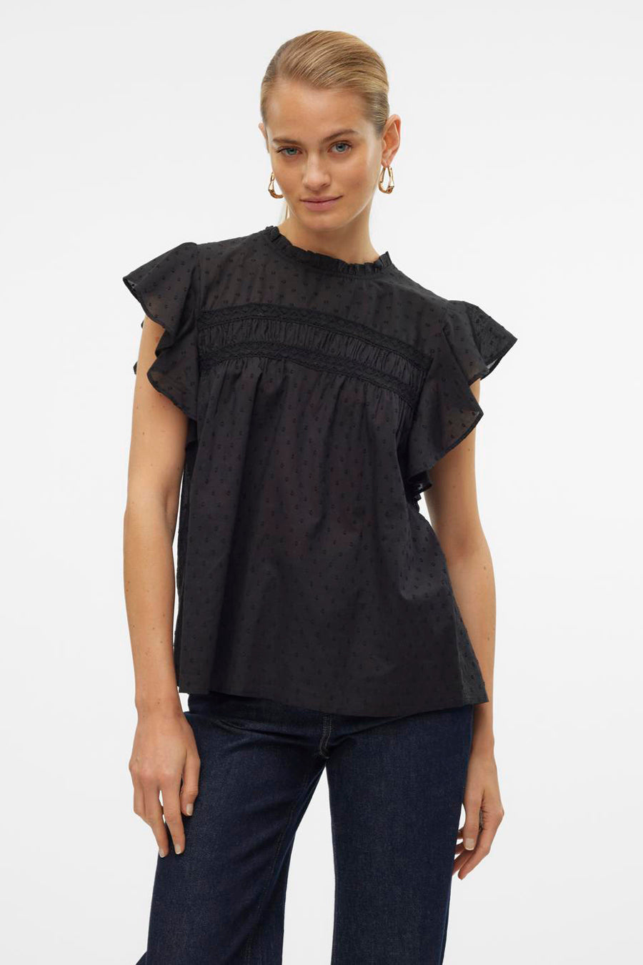 Blouse (korte mouwen) Zwart - VERO MODA®