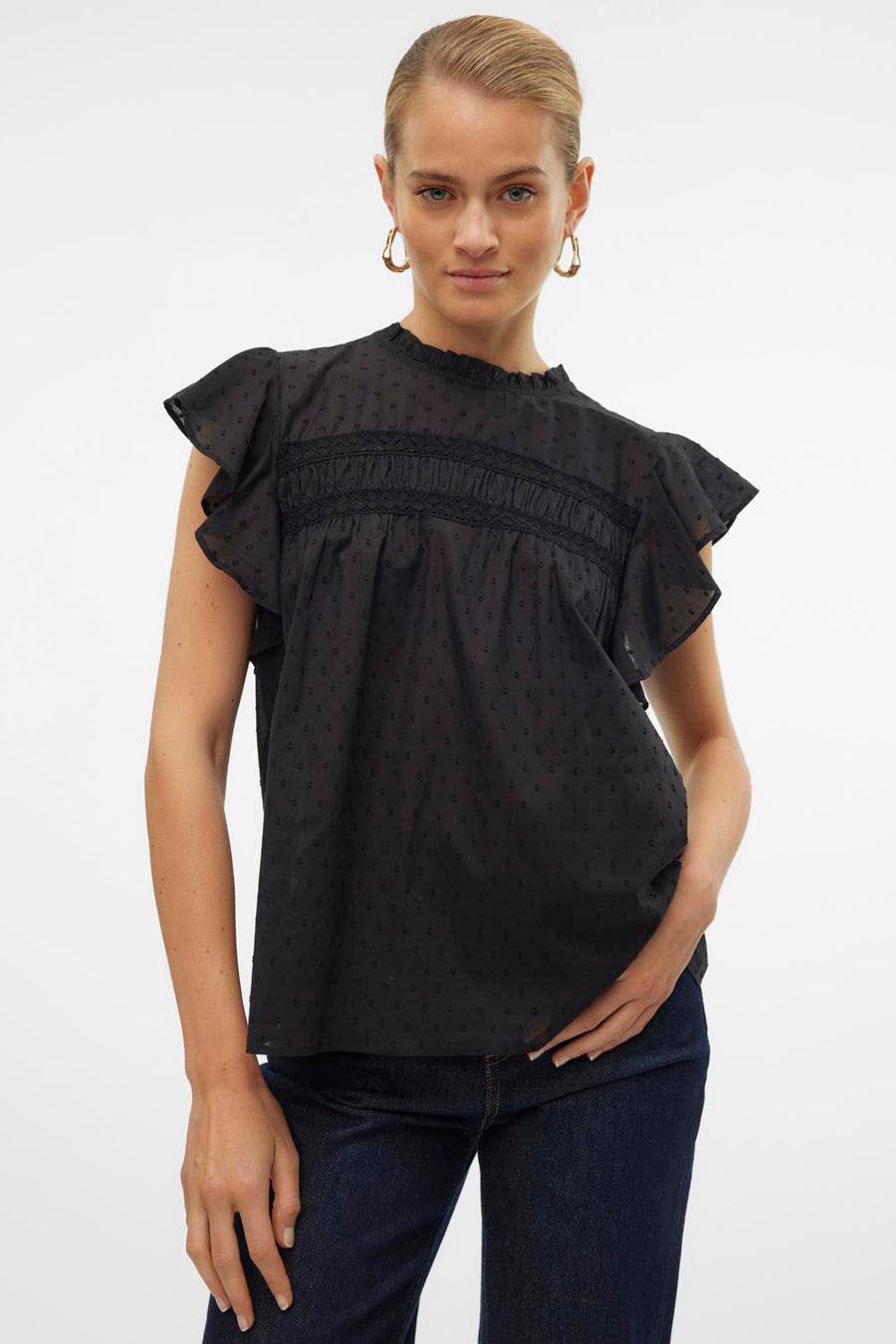 Blouse (korte mouwen) Zwart - VERO MODA®