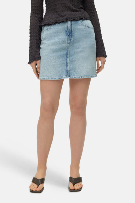 Korte rok - light blue denim