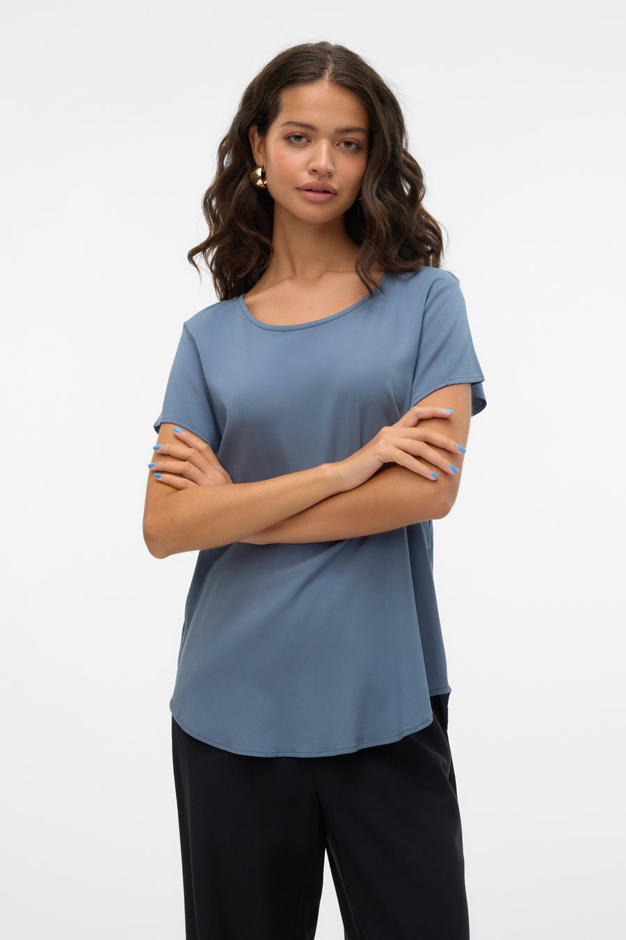 Blouse (korte mouwen) Blauw - VERO MODA®
