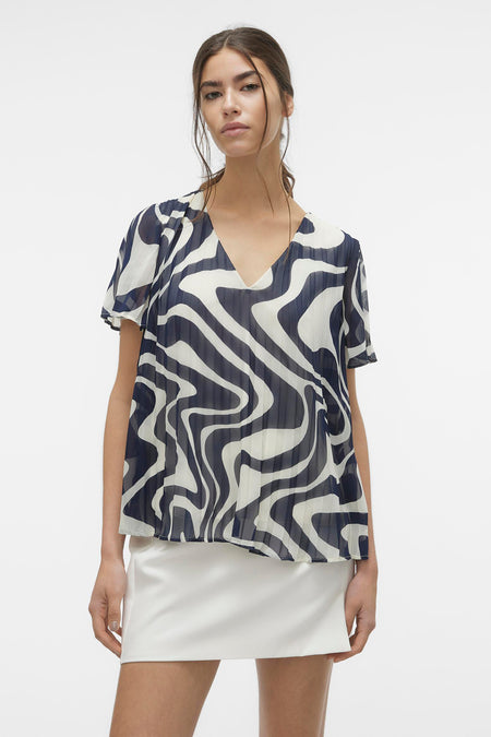 Blouse (korte mouwen) Blauw - VERO MODA®