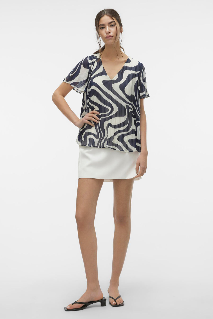 Blouse (korte mouwen) Blauw - VERO MODA®