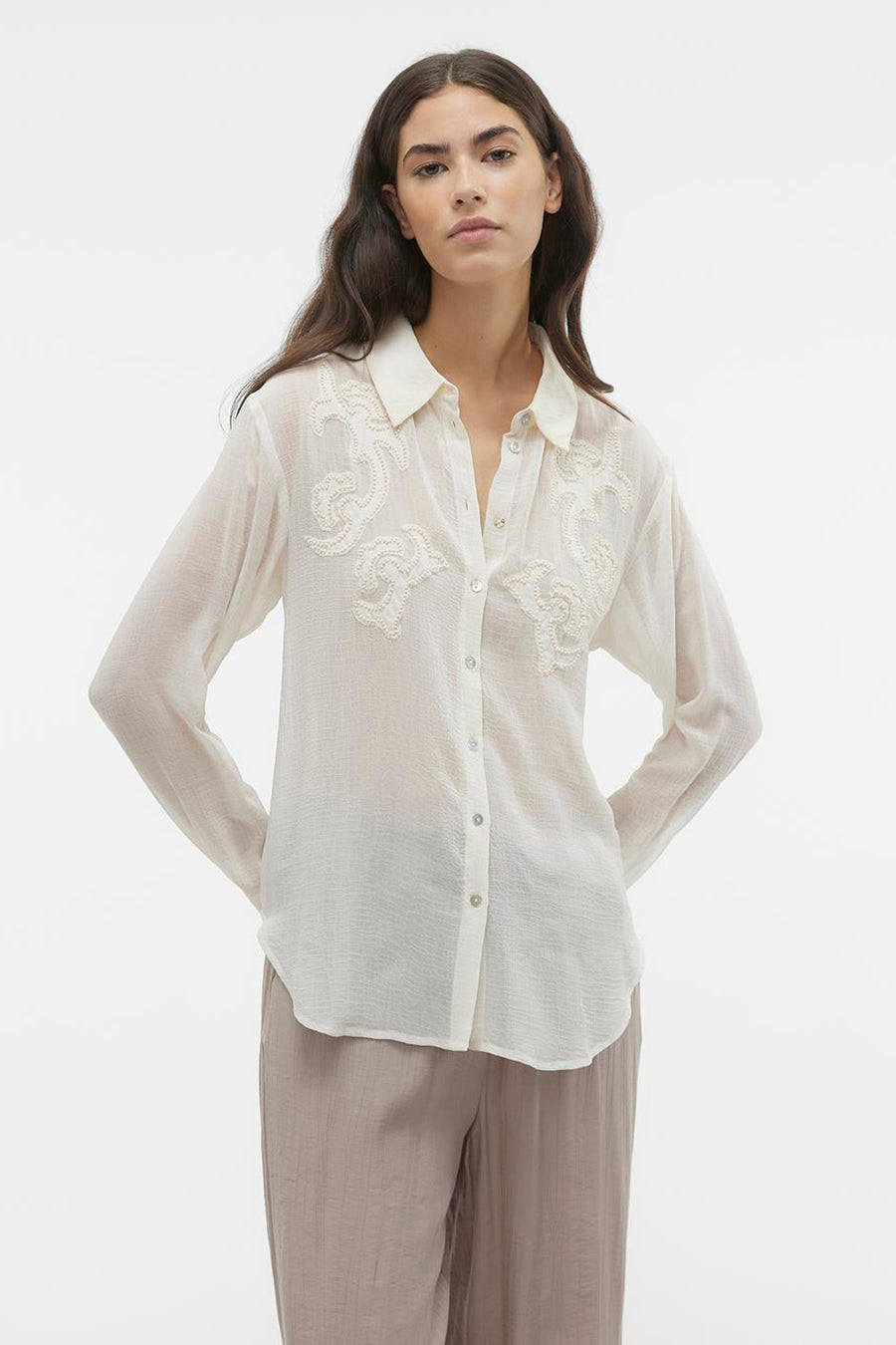 Hemd (lange mouwen) Wit - VERO MODA®