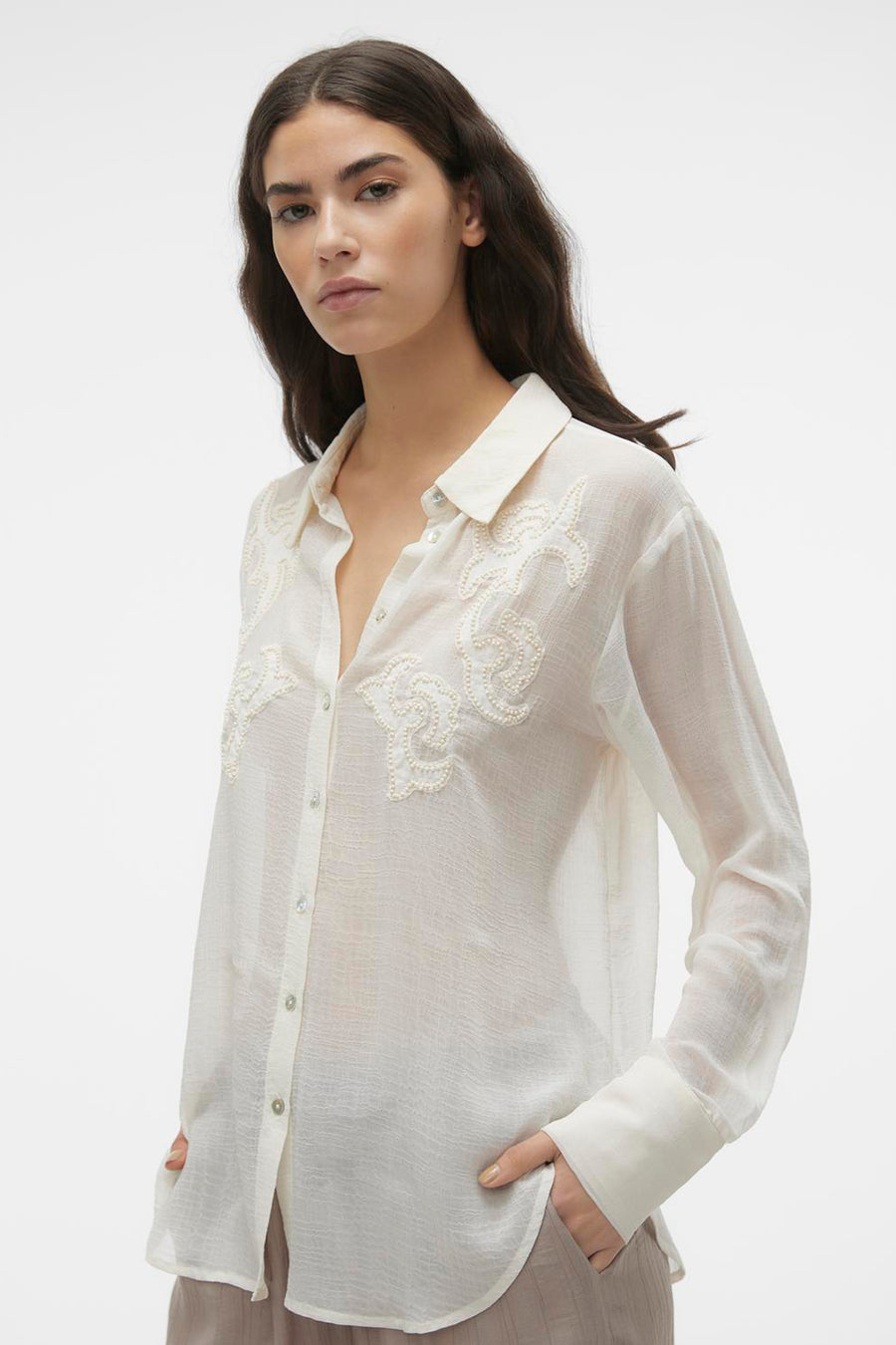 Hemd (lange mouwen) Wit - VERO MODA®