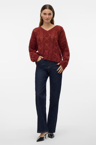 Trui met V-hals Bruin - VERO MODA®