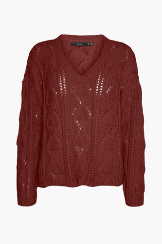 Trui met V-hals Bruin - VERO MODA®