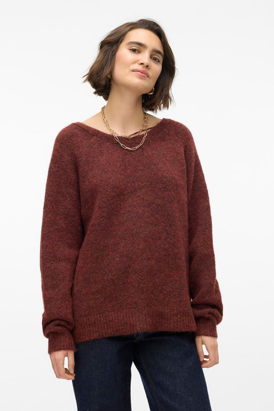 Trui met ronde hals Bruin - VERO MODA®
