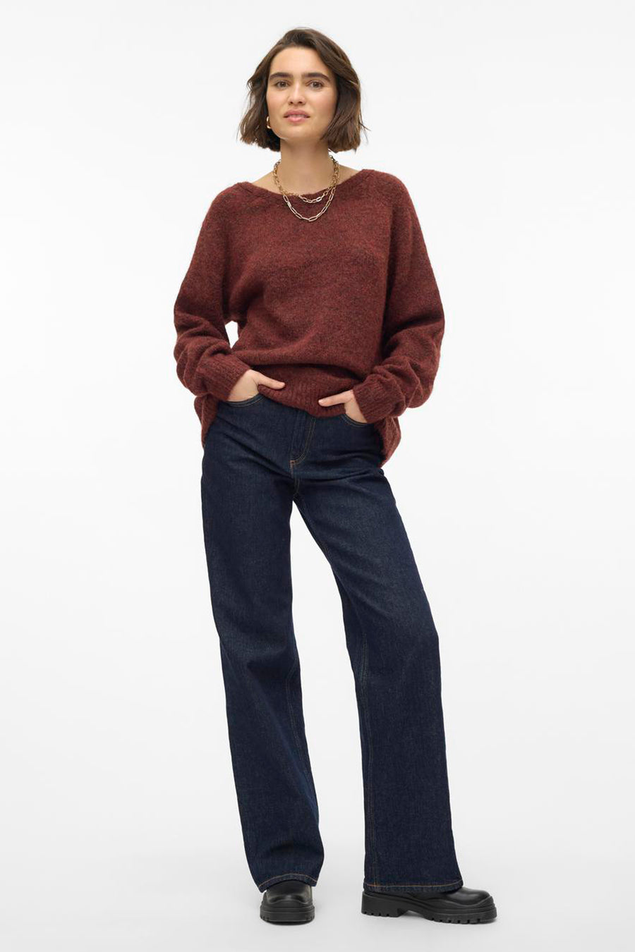 Trui met ronde hals Bruin - VERO MODA®
