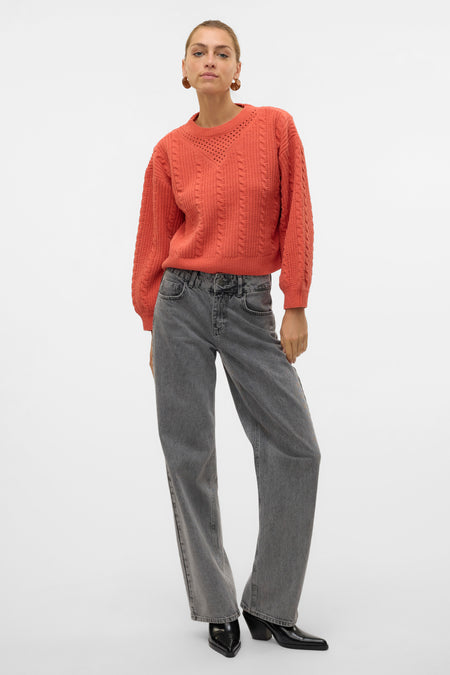 Trui met ronde hals Bruin - VERO MODA®