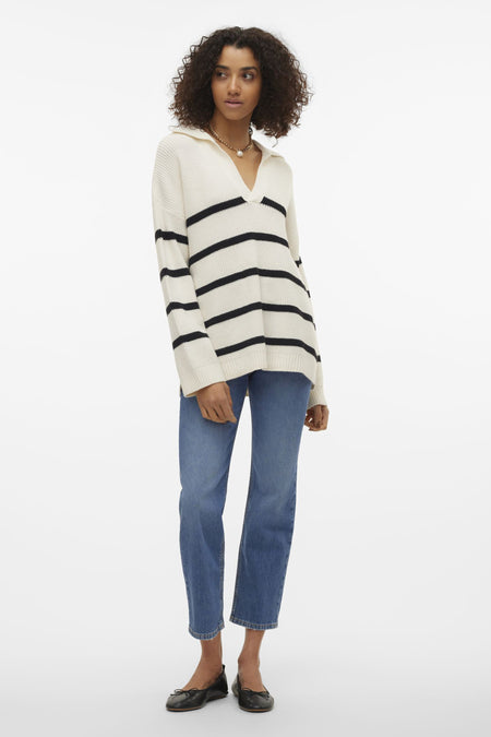 Trui met V-hals Beige - VERO MODA®