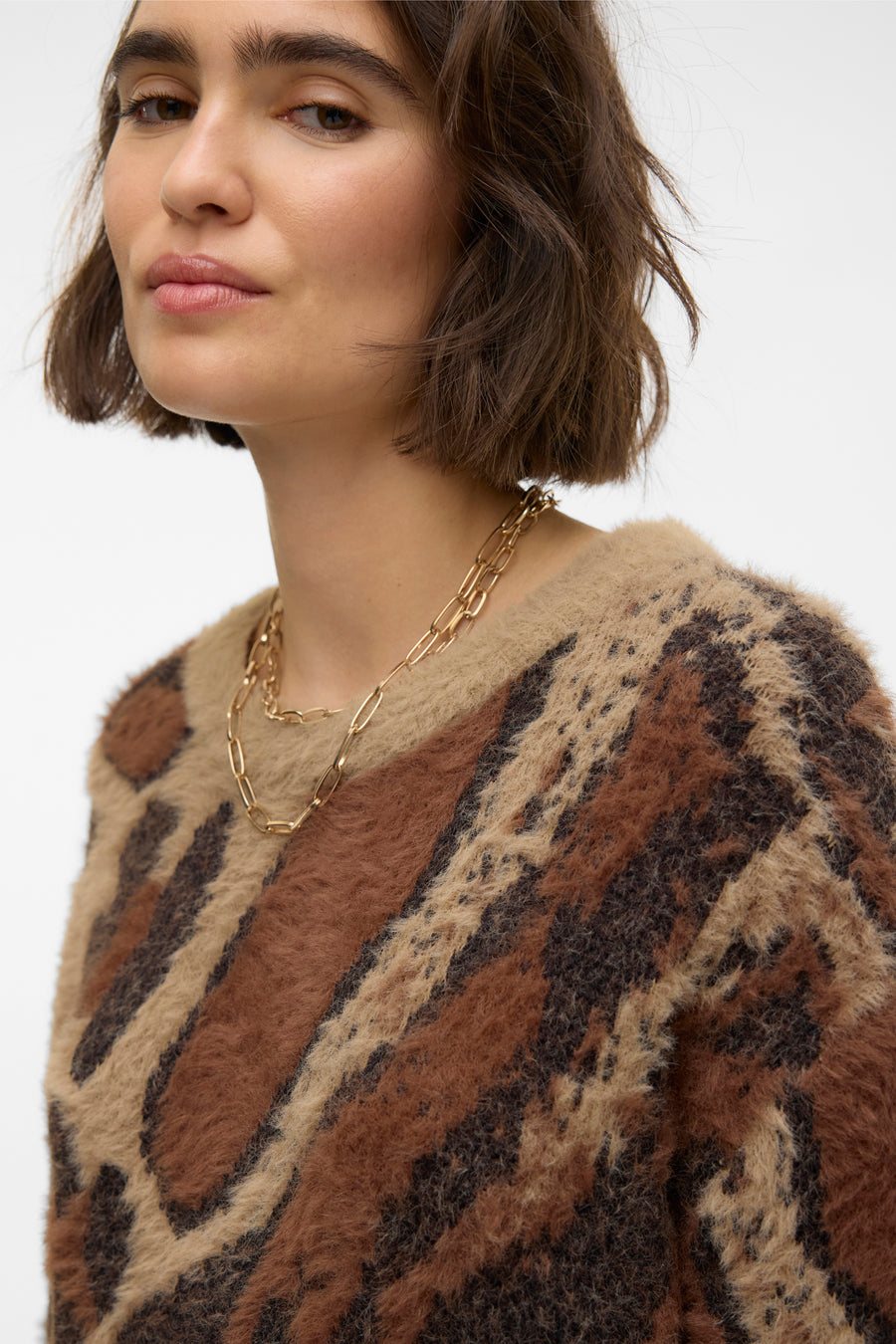 Trui met ronde hals Bruin - VERO MODA®