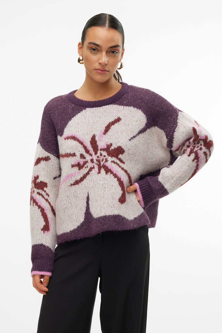 Trui met ronde hals Paars - VERO MODA®