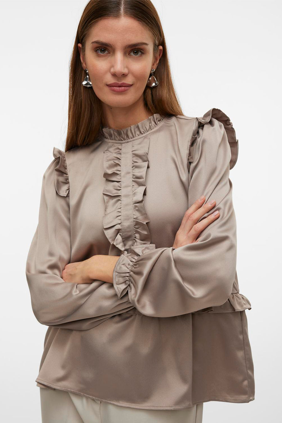 Blouse (lange mouwen) Grijs - VERO MODA®