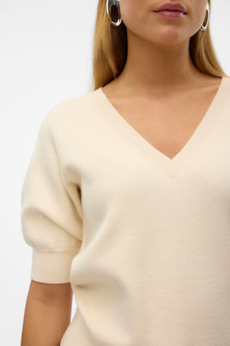 Trui met V-hals Ecru - VERO MODA®