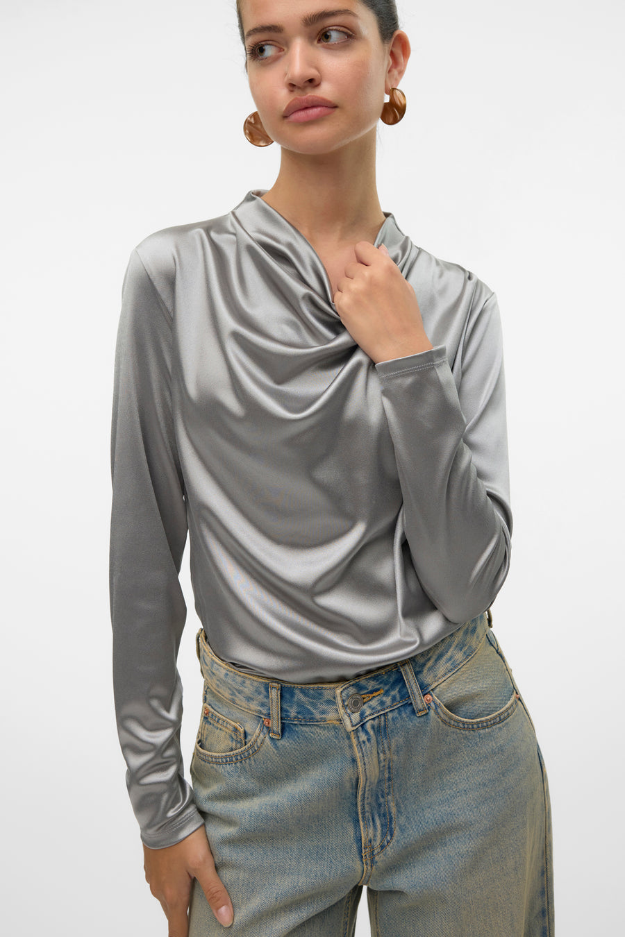 Blouse (lange mouwen) Grijs - VERO MODA®