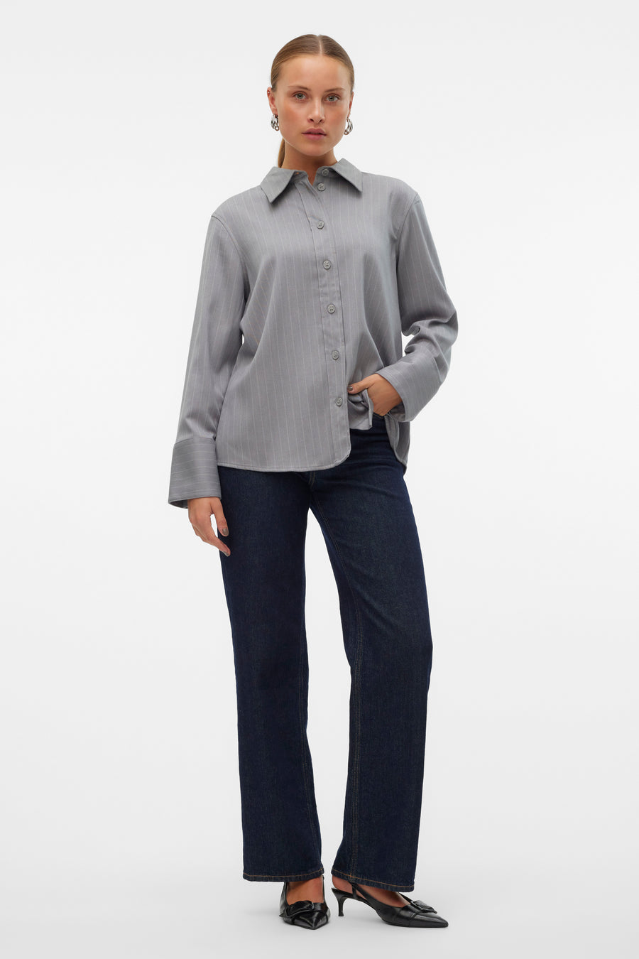 Hemd (lange mouwen) Grijs - VERO MODA®