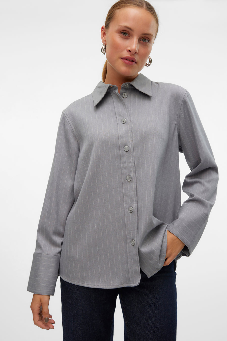 Hemd (lange mouwen) Grijs - VERO MODA®