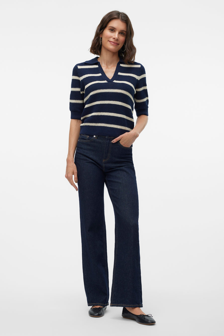 Trui met V-hals Blauw - VERO MODA®
