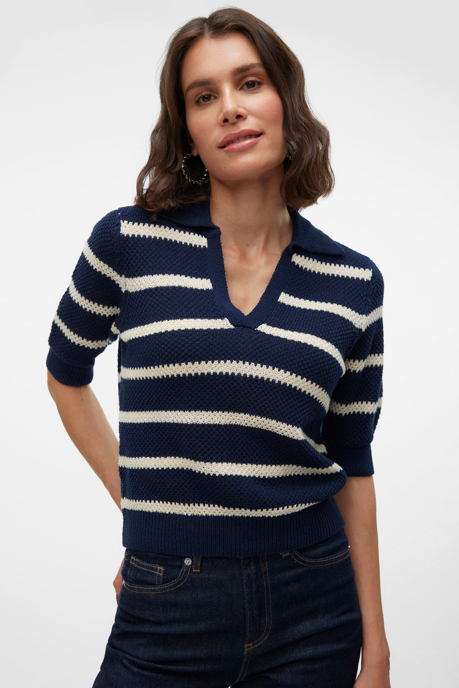 Trui met V-hals Blauw - VERO MODA®