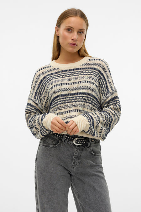 Trui met ronde hals Ecru - VERO MODA®