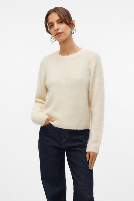 Trui met ronde hals Ecru - VERO MODA®