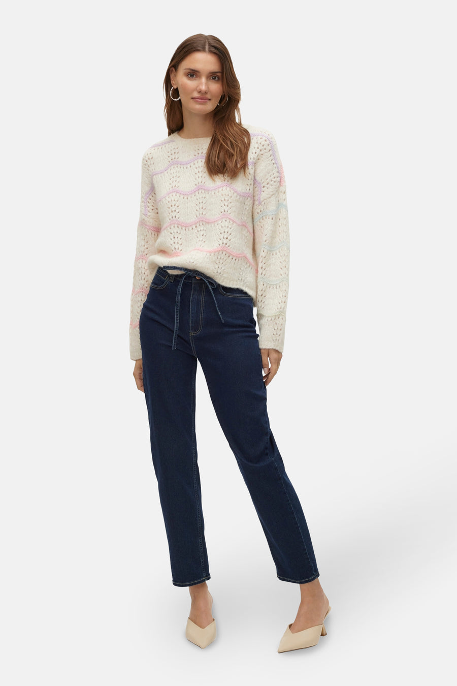 Trui met ronde hals Ecru - VERO MODA®