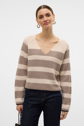 Trui met V-hals Bruin - VERO MODA®