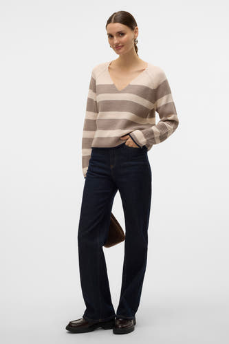 Trui met V-hals Bruin - VERO MODA®
