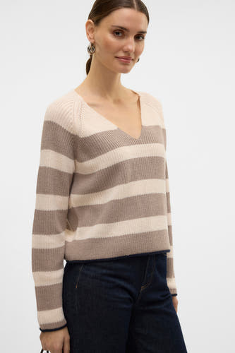 Trui met V-hals Bruin - VERO MODA®