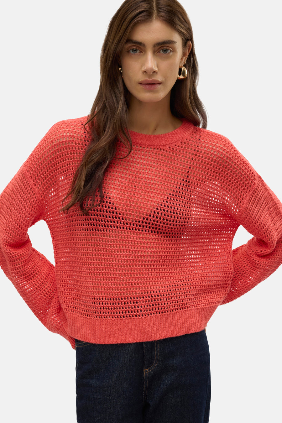 Trui met ronde hals Oranje - VERO MODA®