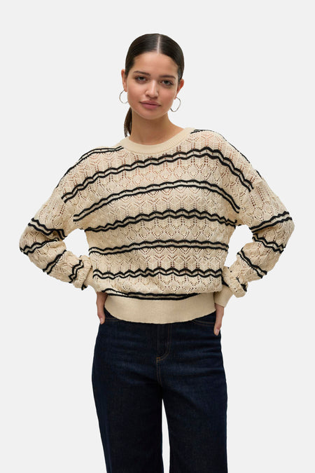Trui met ronde hals Ecru - VERO MODA®