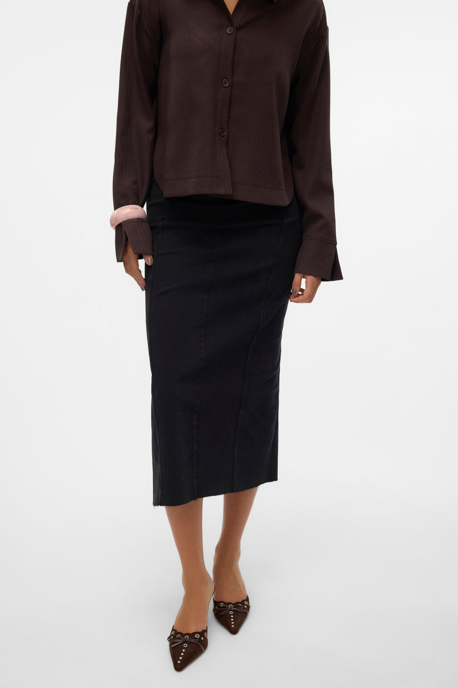Rok (lang) Black denim - VERO MODA®