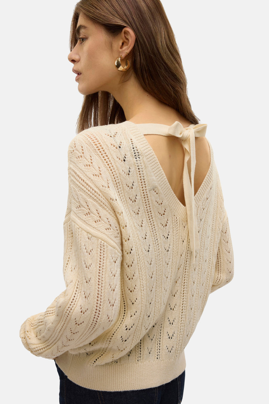 Trui met ronde hals Ecru - VERO MODA®