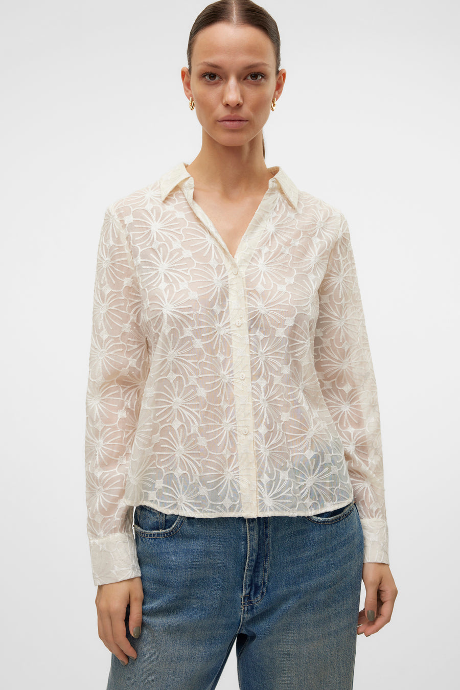 Hemd (lange mouwen) Ecru - VERO MODA®