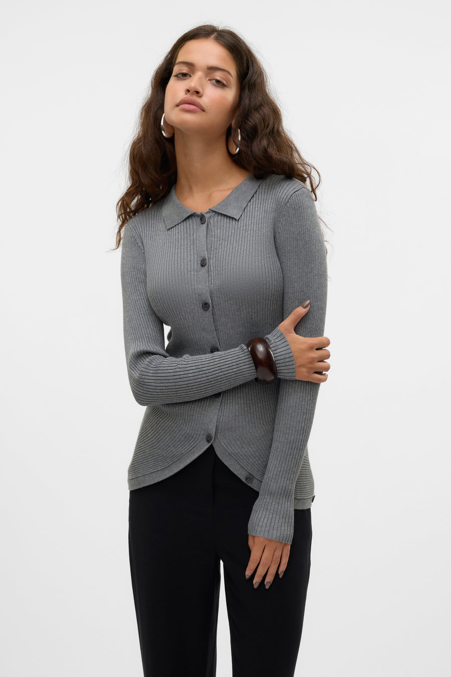 Trui met V-hals Grijs - VERO MODA®