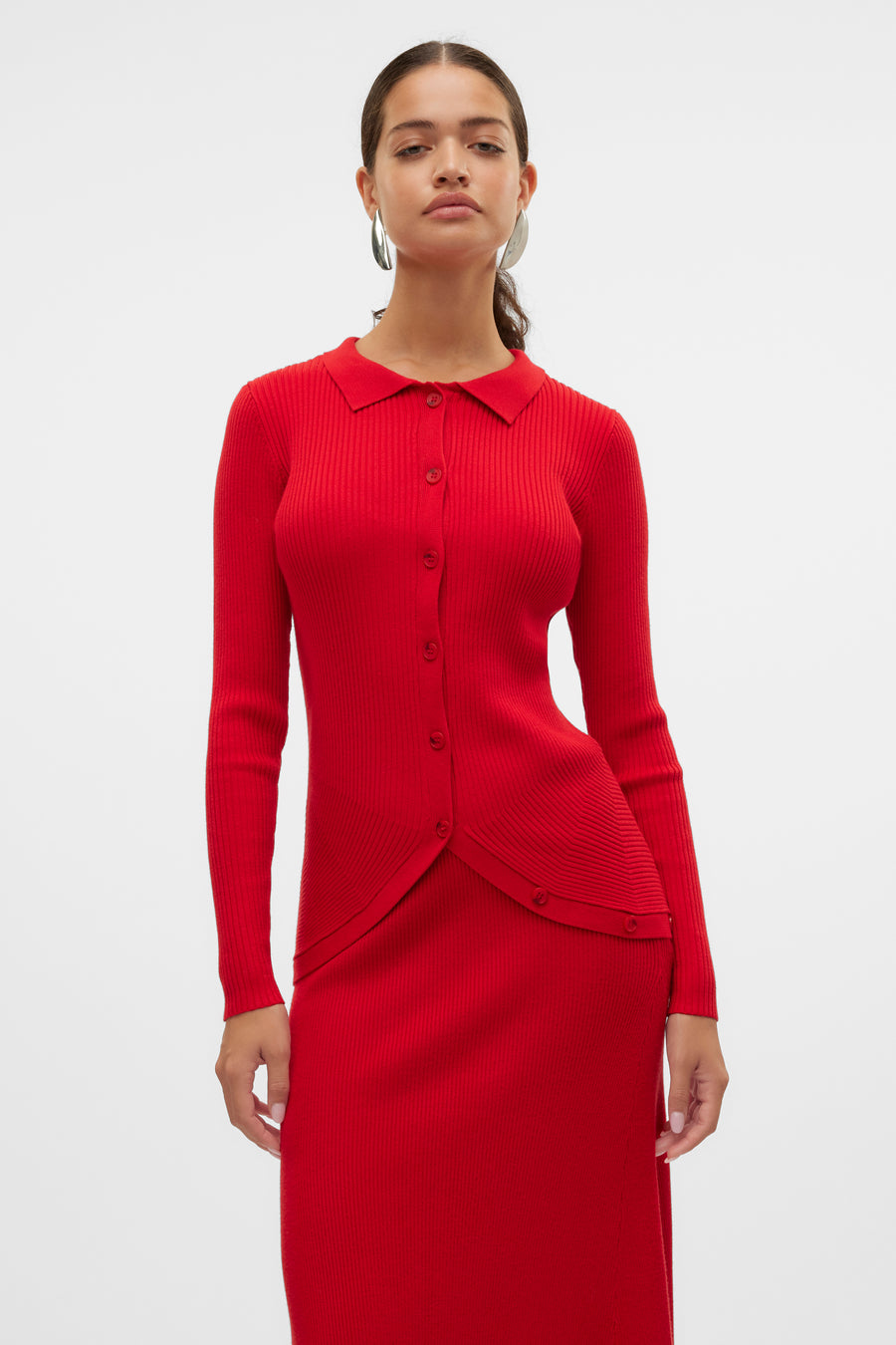 Trui met V-hals Rood - VERO MODA®