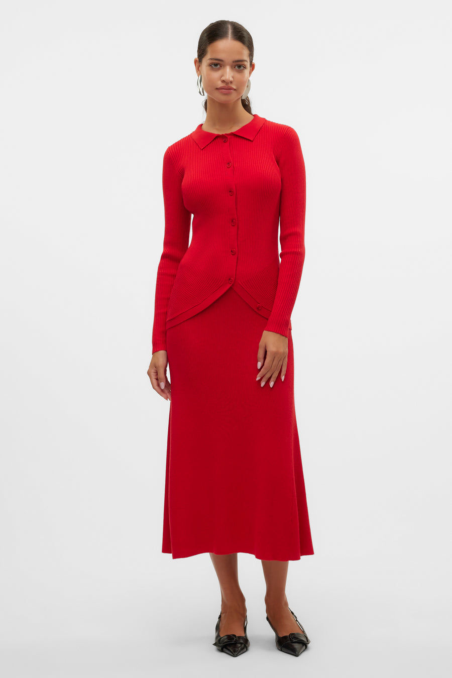 Trui met V-hals Rood - VERO MODA®