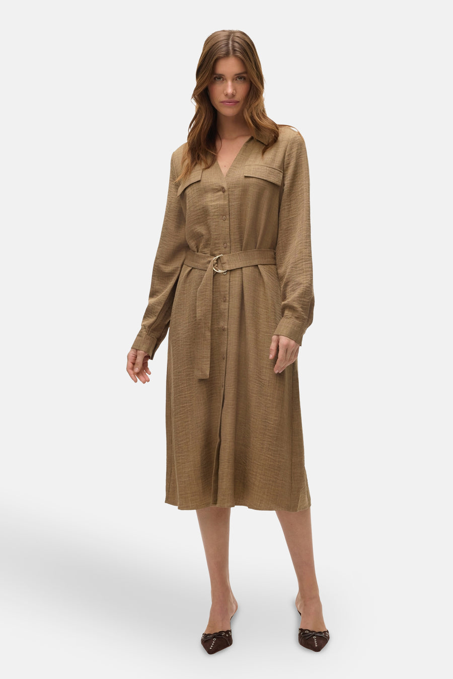 Kleedjes (lange mouwen) Bruin - VERO MODA®