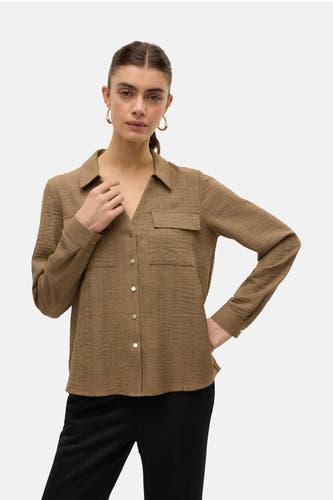 Hemd (lange mouwen) Bruin - VERO MODA®
