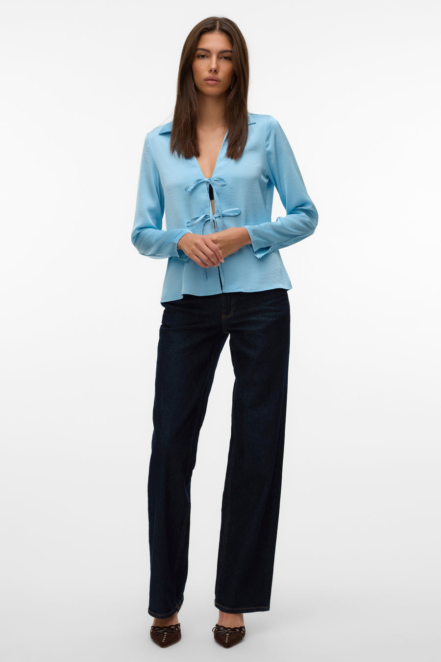 Blouse (lange mouwen) Blauw - VERO MODA®