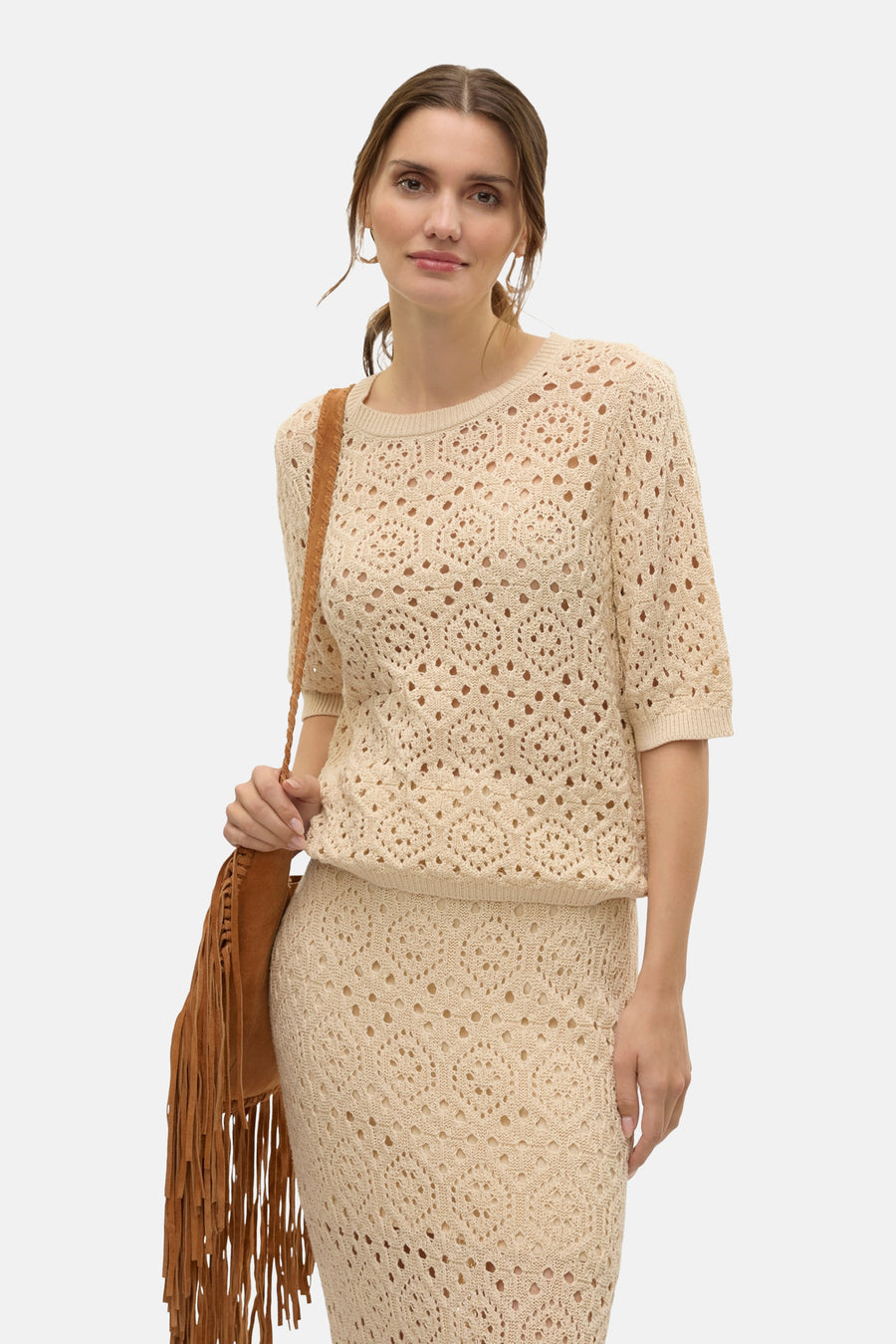 Trui met ronde hals Beige - VERO MODA®
