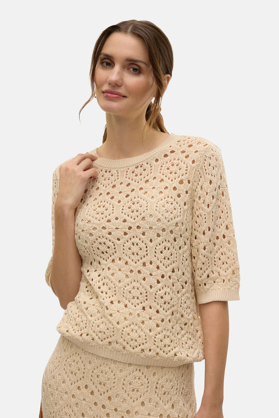 Trui met ronde hals Beige - VERO MODA®